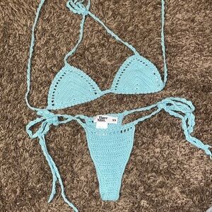 Tiger Mist Cora Crochet Bikini in Blue